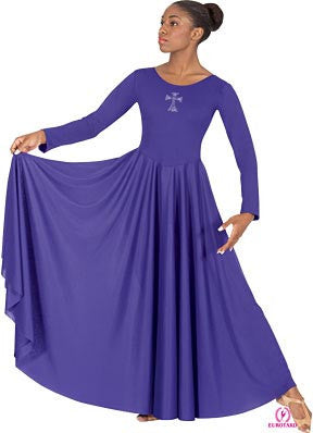 Adult Polyester Dress w/Rhinestone Cross Applique (11022)