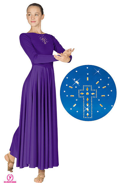 Plus Size Polyester Dress w/Shining Cross Applique (11524p)