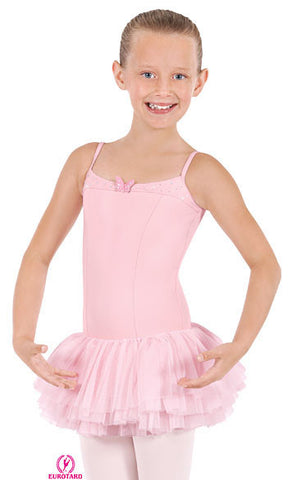 Child Tactel Princess Seam Camisole Leotard w/Triple Layer Tutu Style Mesh Skirt (33913)