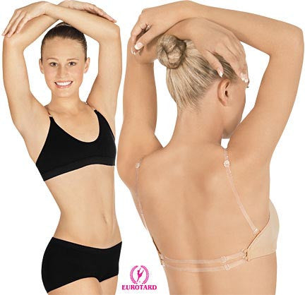 Adult Comfort Fit Bra w/Multi-position Removable Clear Back Straps & Removable,Adjustable Matching and Clear Shoulder Straps (95621)
